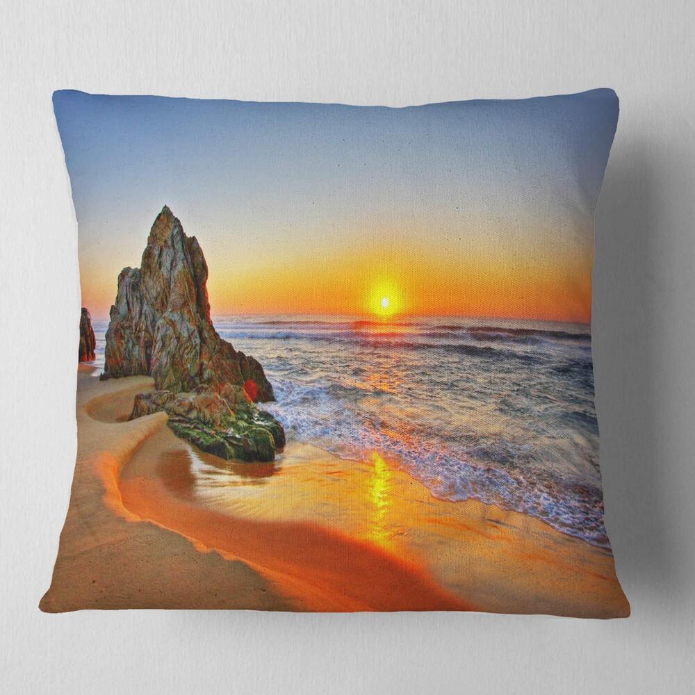 6173 Designart Beautiful Sunrise by Beach in Tathra' Seashore Throw Living